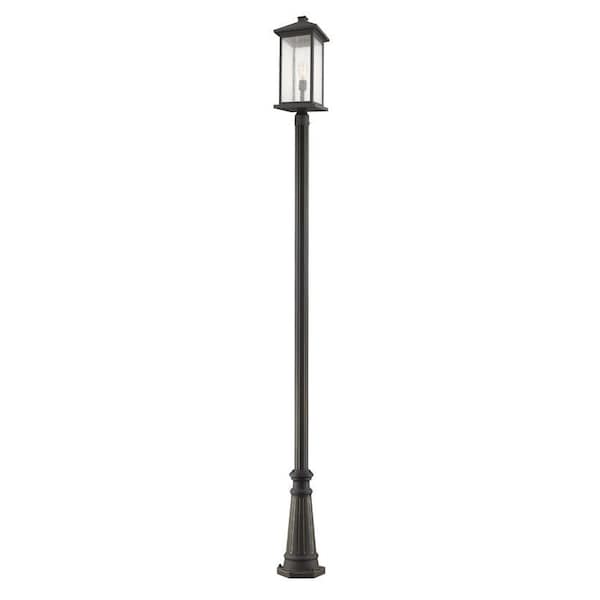 Z-Lite Portland 1 Light Outdoor Post Mounted Fixture, Oil Rubbed Bronze And Clear Seedy 531PHBXLR-519P-ORB - main